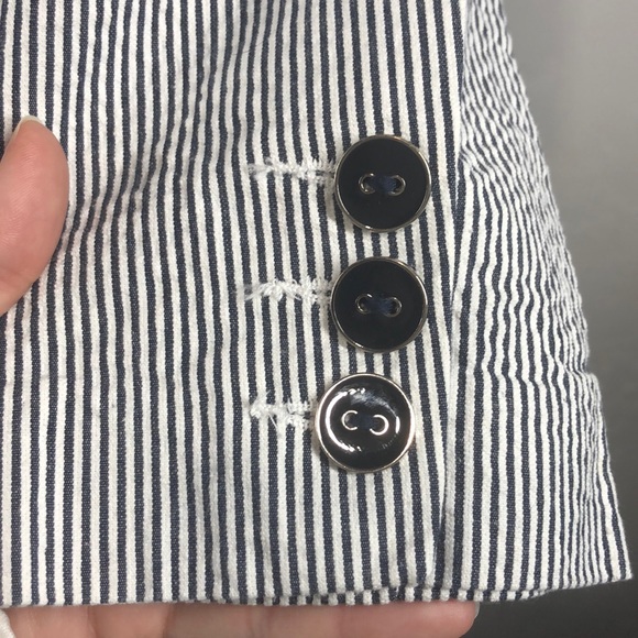 Sandro navy stripe sear-sucker blazer size large - Picture 5 of 9